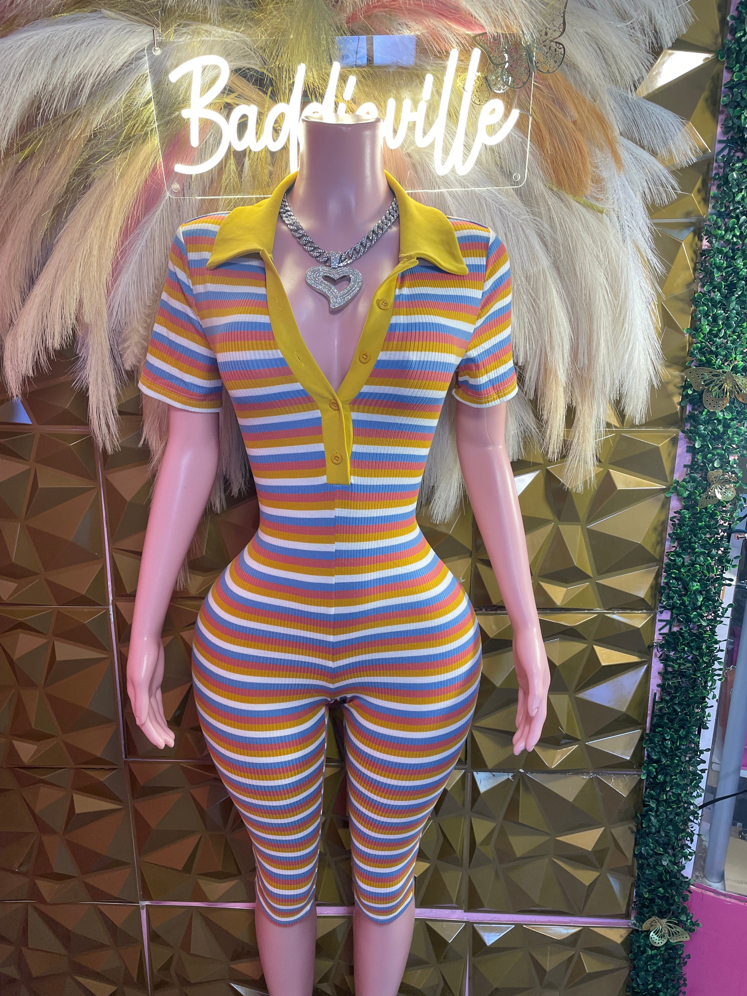 Baddie Stripe Curve Jumpsuit