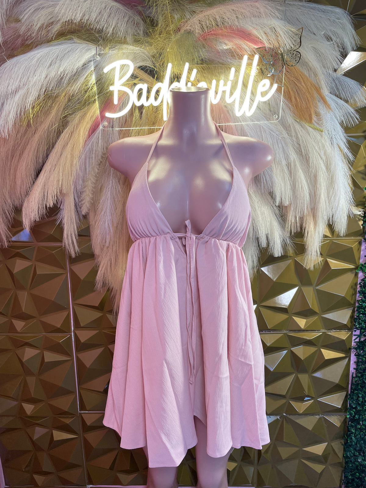 Baddie Sunset Halter Dress