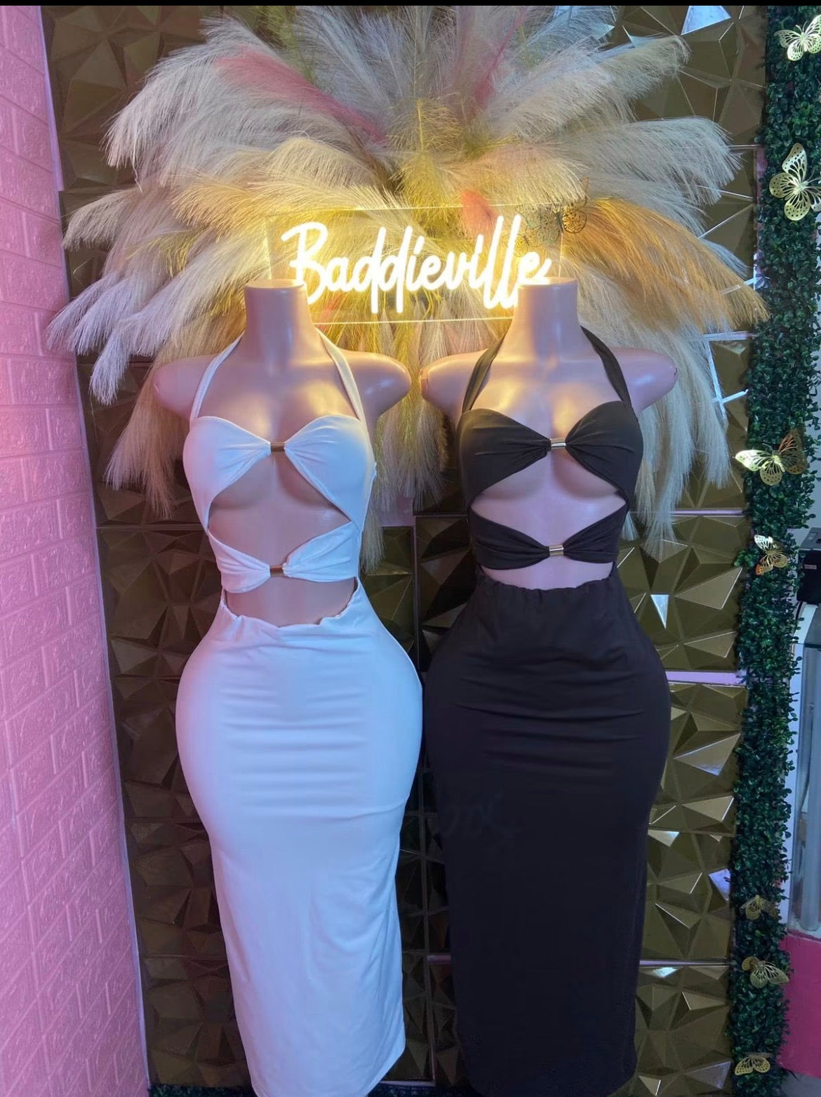 Baddie Bow Cutout Dress