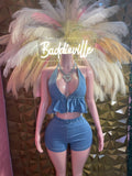 Denim Dream Halter Two-Piece Short Set
