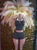 Black & White Striped Knit Two-Piece Set